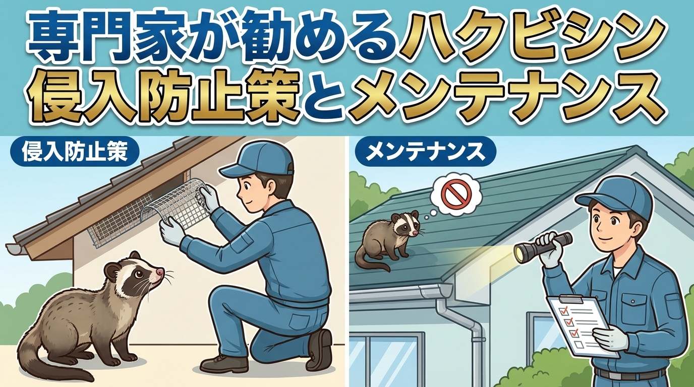 専門家が勧めるハクビシン侵入防止策とメンテナンス