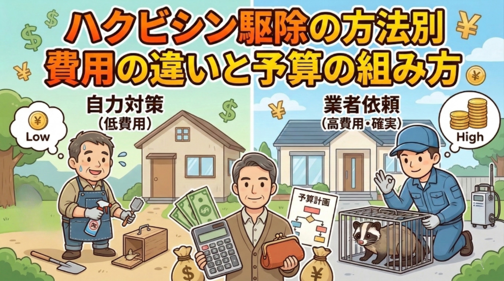 ハクビシン駆除の方法別費用の違いと予算の組み方