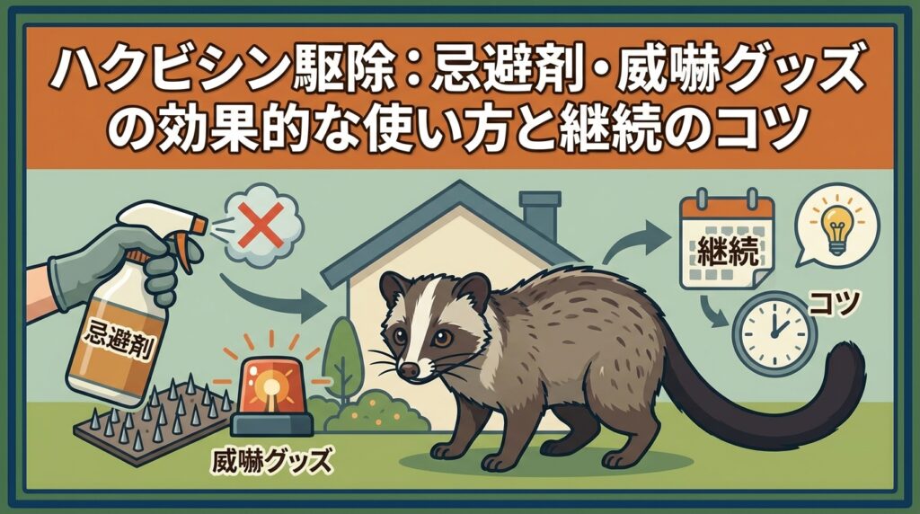 ハクビシン駆除 忌避剤＆威嚇グッズの効果的な使い方と継続のコツ