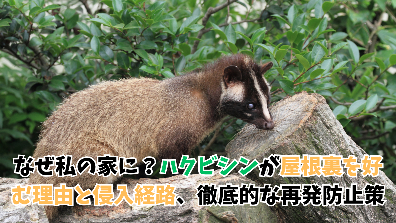 なぜ私の家に？ハクビシンが屋根裏を好む理由と侵入経路、徹底的な再発防止策