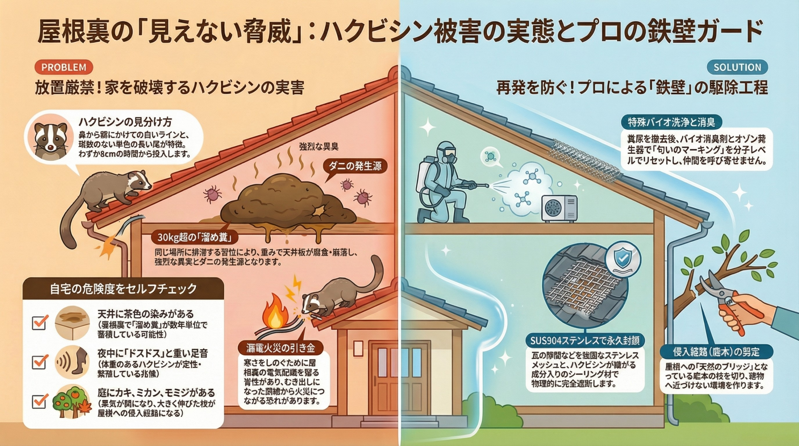 ハクビシン駆除　八王子市