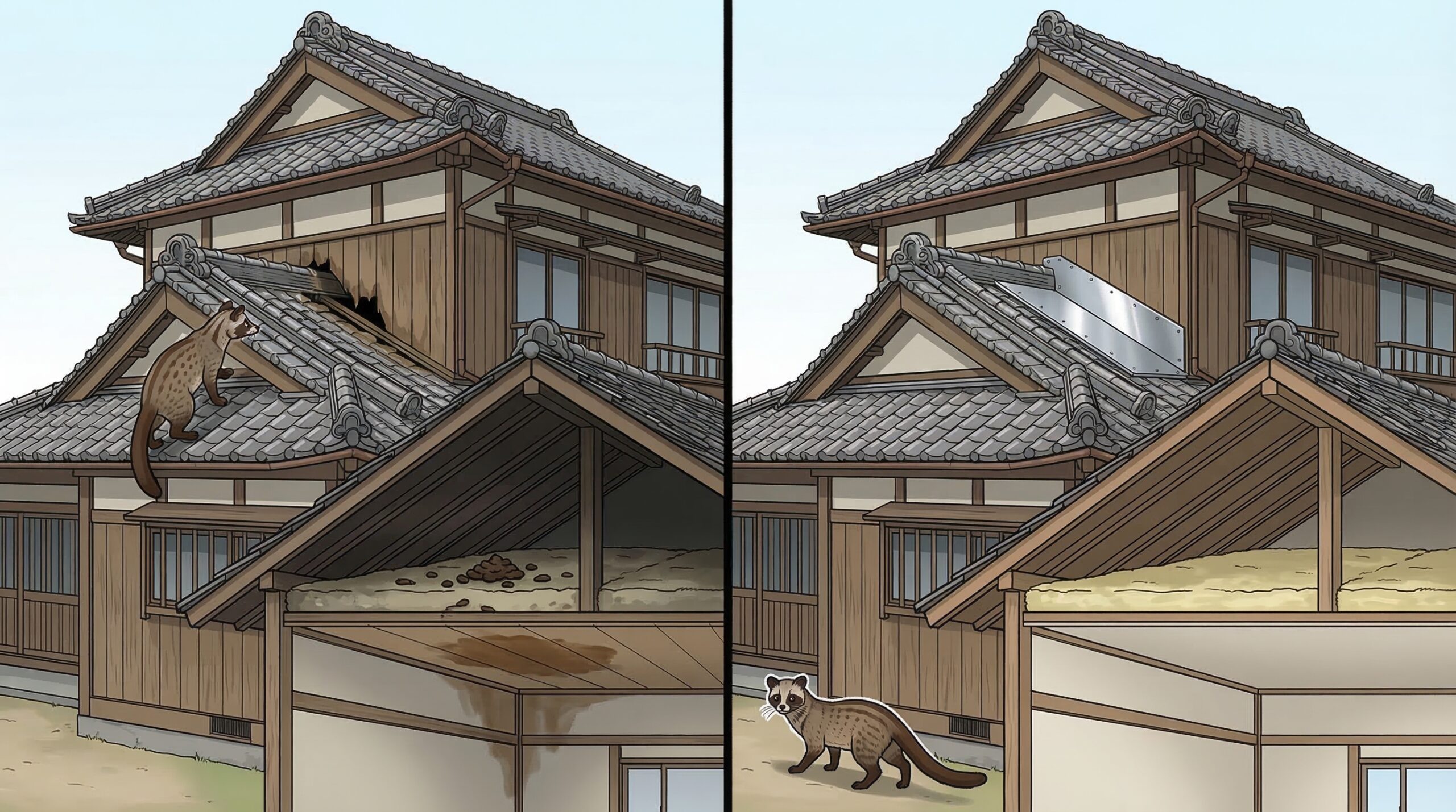 ハクビシン駆除土浦市最新施工事例