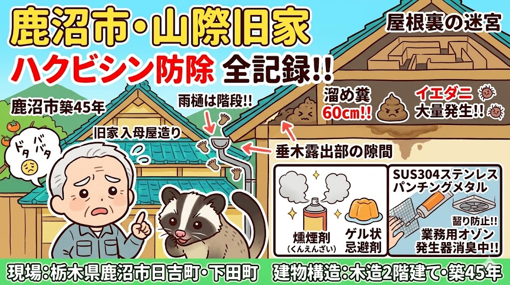 ハクビシン駆除　鹿沼市