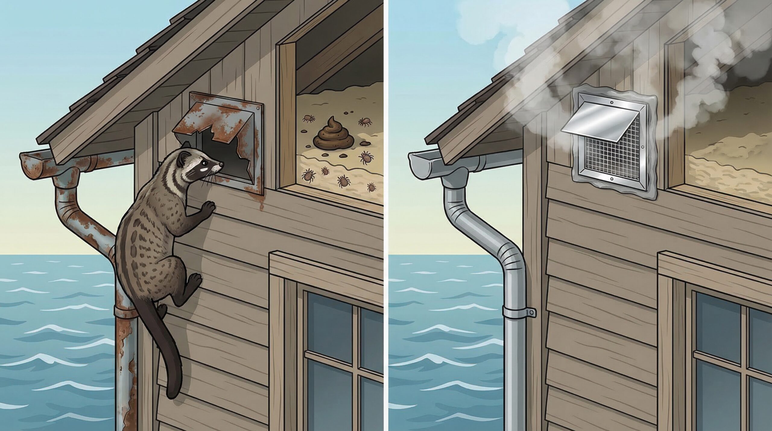 ハクビシン駆除大洗町最新施工事例